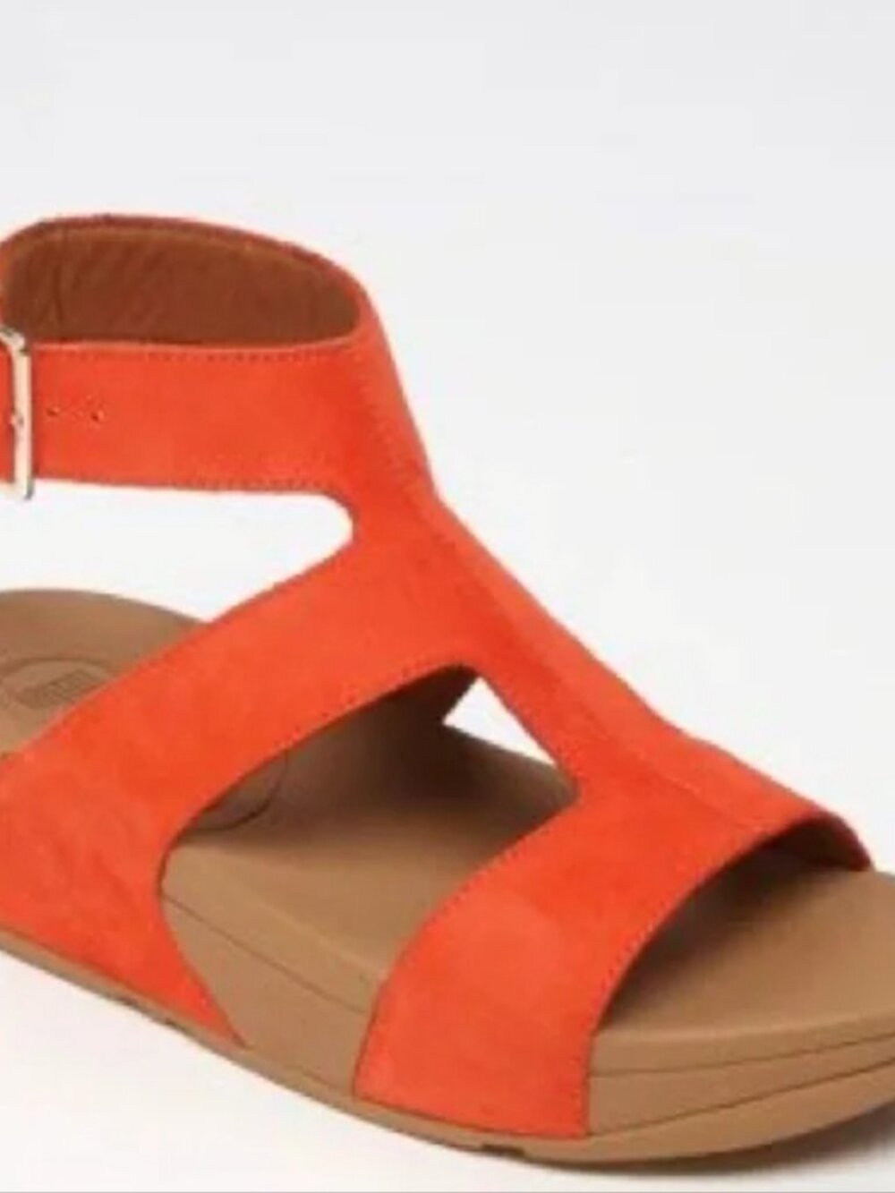 Women's Orange Suede Open-Toe Comfort Sandals by FITFLOP
